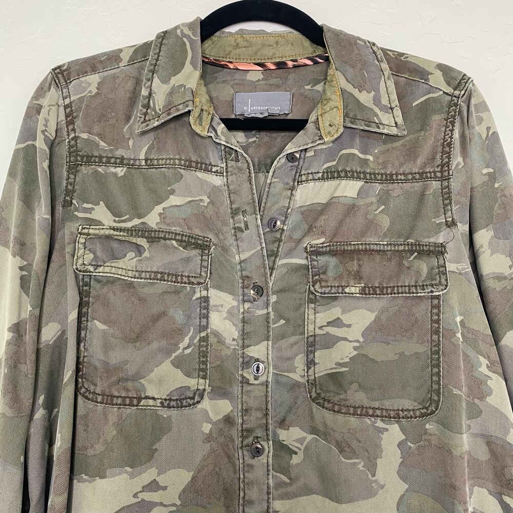 Anthropologie Montana Camo Button down Blouse 4 - Picture 2 of 11